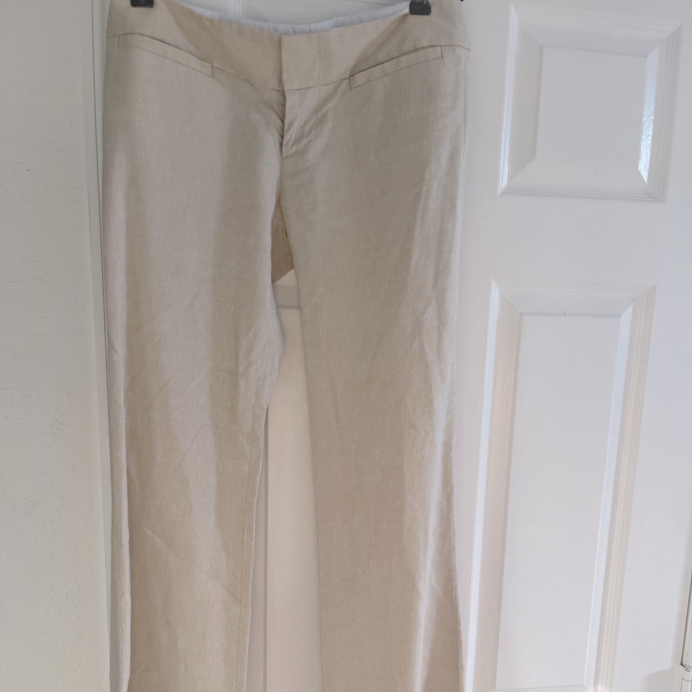 Alice + Olivia linen/cotton sheen trousers  - 4.